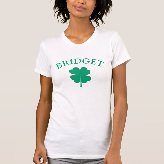 Camiseta Dia de São Patrício verde irlandês de quatro folha (Frente)