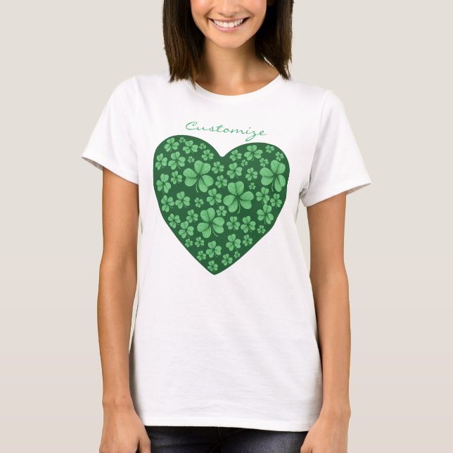 Camiseta Dia de São Patrício verde Shamrock (Frente)