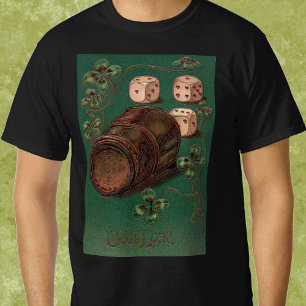 Camiseta Dia de São Patrício Vintage, Sorte Dados Irlandese