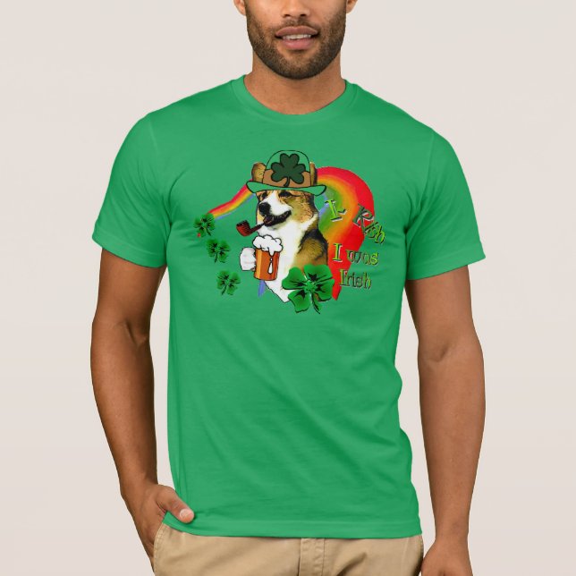 Camiseta Dia de São Patrício Welsh Corgi (Frente)