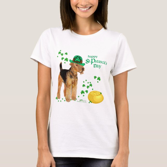 Camiseta Dia de São Patrício Welsh Terrier (Frente)