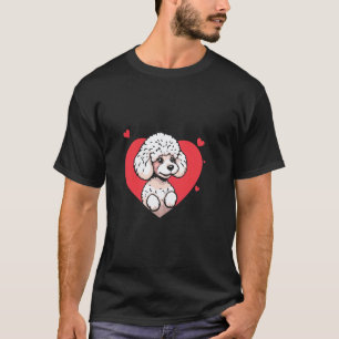Camiseta Dia de São Valentim Amor de Cachorro Poodle