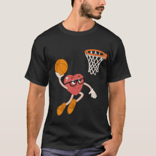 Camiseta Dia de São Valentim Coração Afundando Basquetebol