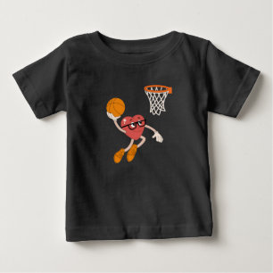 Camiseta Dia de São Valentim Coração Afundando Basquetebol