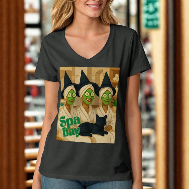 Camiseta Dia de Spa de Bruxa Humor Divertido  (Criador carregado)