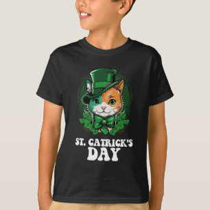 Camiseta Dia de St Catricks Amantes de Gatos Dia de São Pat