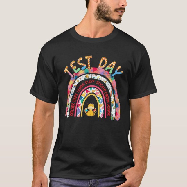 Camiseta Dia de Teste Balança O Dia de Teste do Professor D (Frente)