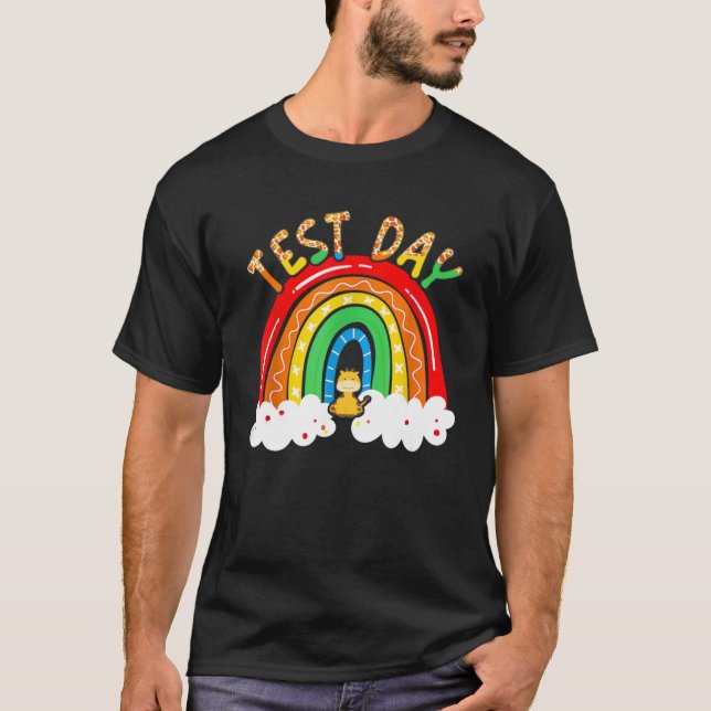 Camiseta Dia de Teste Balança O Dia de Teste do Professor D (Frente)