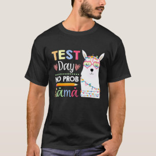 Camiseta Dia de Teste da Llama Fofa Sem Prob Llama Professo