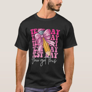 Camiseta Dia de Teste do Laço Coquete Professora Você Conse