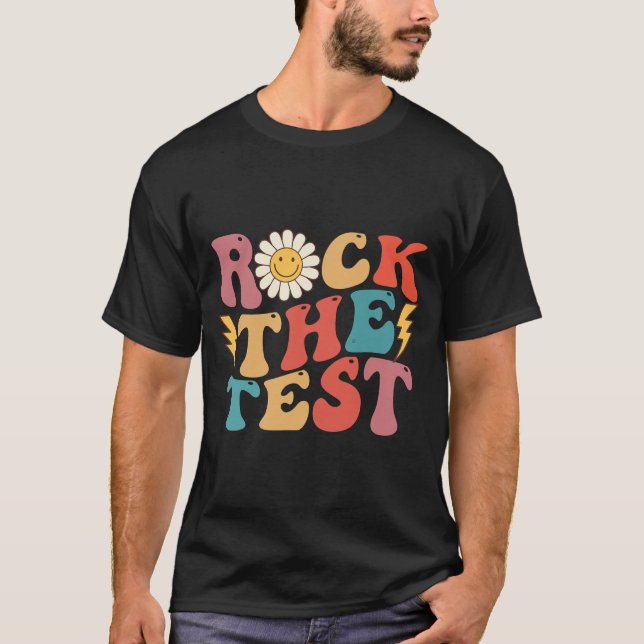 Camiseta Dia de Teste do Professor do Teacher Retro-Groover (Frente)