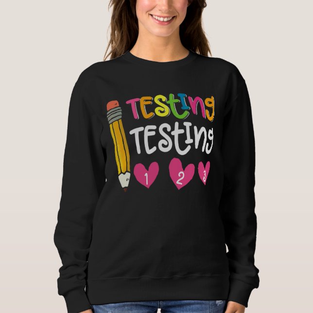 Camiseta Dia De Teste Para Testes De Professores 123 Cute T (Frente)