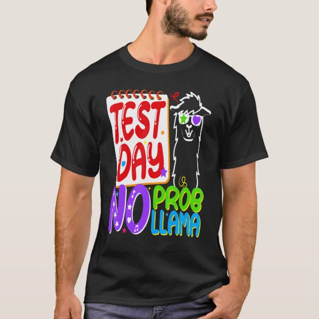 Camiseta Dia de Teste Sem Problema Dia de Teste Para Profes (Frente)