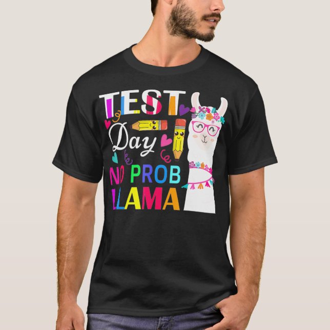 Camiseta Dia de Teste Sem Teste Prob Llama Engraçado Profes (Frente)