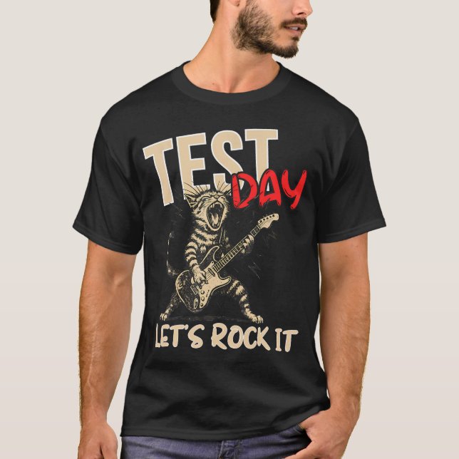 Camiseta Dia de Teste Vamos Balançar o Dia de Teste Gato de (Frente)