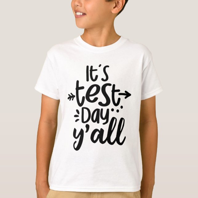 Camiseta Dia de Teste Yall Cute Test Day Para Professores (Frente)