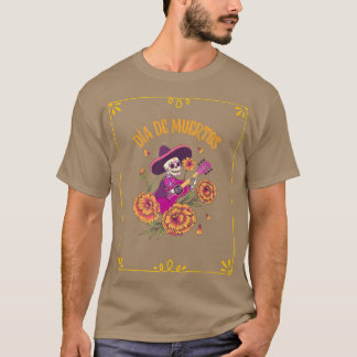 Camiseta Dia de todas as almas, dia de muertos Skeleton Gui