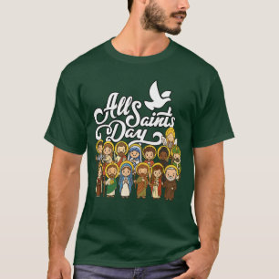 Camiseta Dia de Todos os Santos Católico St Joseph Mary The
