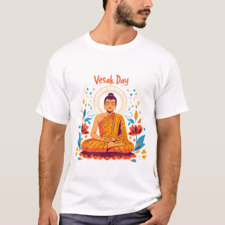 Camiseta dia de Vesak, ilustração de buda para o dia de Ves