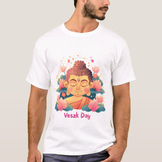 Camiseta dia de Vesak, ilustração de buda para o dia de Ves