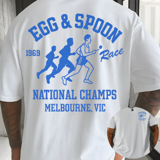 Camiseta Dia Divertido de Esportes Corrida de Ovo e Colher