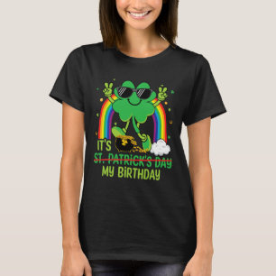 Camiseta Dia Divertido de São Patrício É Meu Aniversário Tr