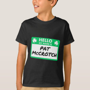 Camiseta Dia Divertido de São Patrício Olá Meu Nome É Pat M