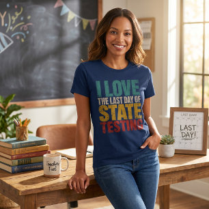 Camiseta Dia Divertido de Testes Estaduais Gráfico Ousado A