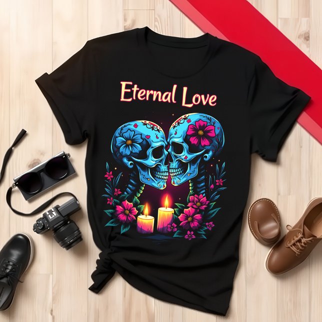 Camiseta Dia do Amor Eterno Morto com Rostos de Habilidade  (Criador carregado)