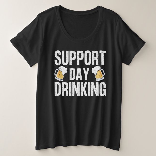 Camiseta Dia do Bebendo de Suporte para Oferta de Bebendo E (Frente do Design)