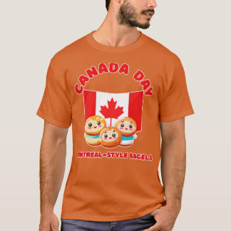 Camiseta Dia do Canadá Engraçado Kawaii MontrealStyle Bagel