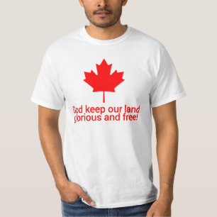 Camiseta Dia do Canadá   Folha de Maple   Deus Mantenha Nos