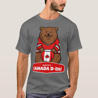 Camiseta Dia do Canadá Orgulho Canadiano Eu Amo Urso do Can