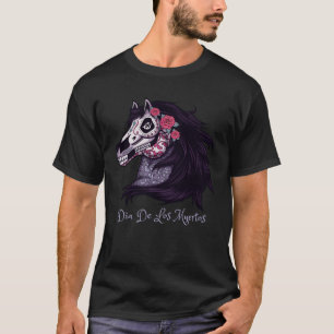 Camiseta Dia do Cavalo Morto do Halloween Crânio de Açúcar