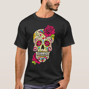 Camiseta Dia do Crânio do Açúcar do Dia Morto de Los Muerto
