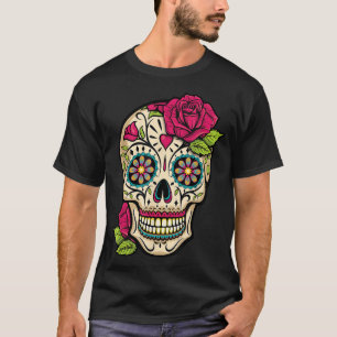 Camiseta Dia do Crânio do Açúcar do Dia Morto de Los Muerto