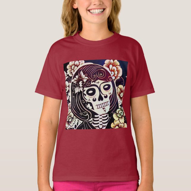 Camiseta Dia do Crânio do Açúcar Morto 2 (Frente)