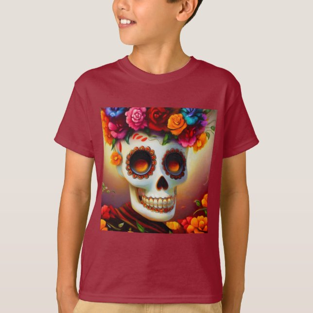 Camiseta Dia do Crânio do Açúcar Morto 4 (Frente)
