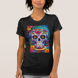 Camiseta Dia do Crânio do Açúcar Morto Feriado Mexicano