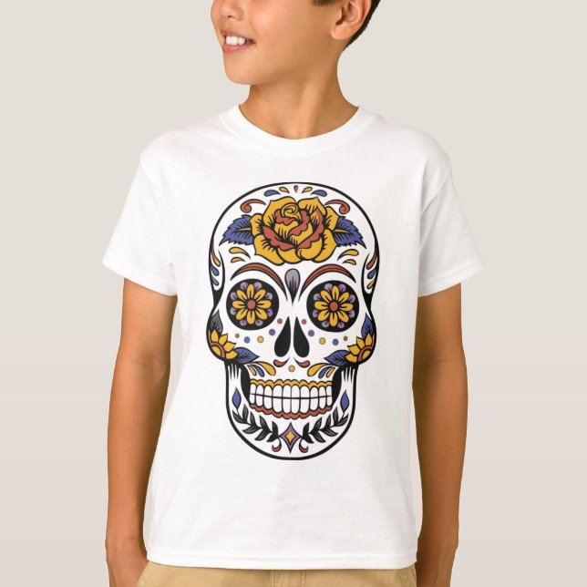 Camiseta Dia do crânio mexicano dos mortos (Frente)