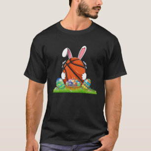 Camiseta Dia do Felz pascoa de Ovos e Orelhas de Basquete