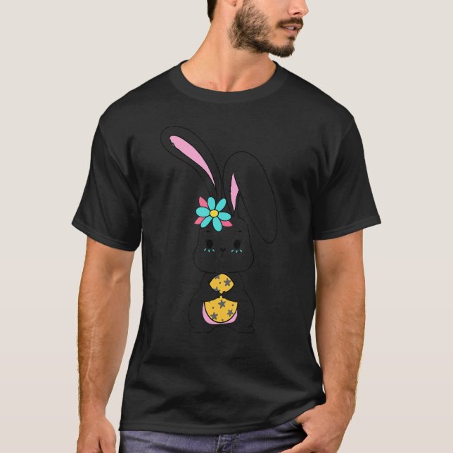 Camiseta Dia do Felz pascoa do Coelho Bonito (Frente)
