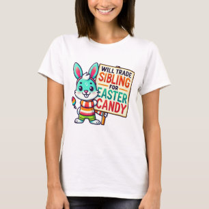 Camiseta Dia do felz pascoa Trocará Irmãos Por Doces
