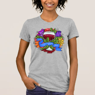 Camiseta Dia do Franco de Cabernet, vinho empoeirado floral