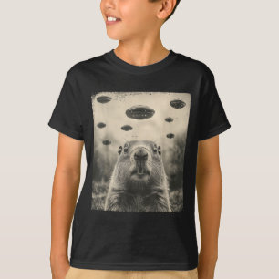 Camiseta Dia do Groundhog Ufo Gráfico Retro Vintage Enco Al