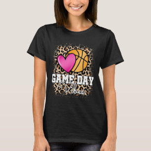 Camiseta Dia do Jogo Basquete Leopardo Imprime Mulheres Men