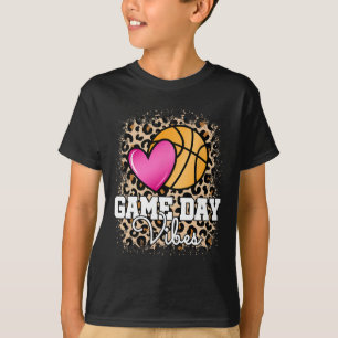Camiseta Dia do Jogo Basquete Leopardo Imprime Mulheres Men
