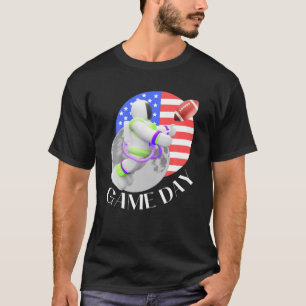 Camiseta Dia do Jogo de Futebol Americano, Astronauta de Ba