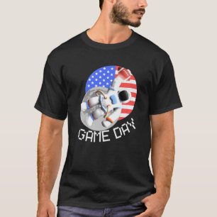 Camiseta Dia do Jogo de Futebol Americano, Astronauta de Ba
