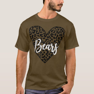 Camiseta Dia do Jogo do Coração Leopardo do Mascote do Espí
